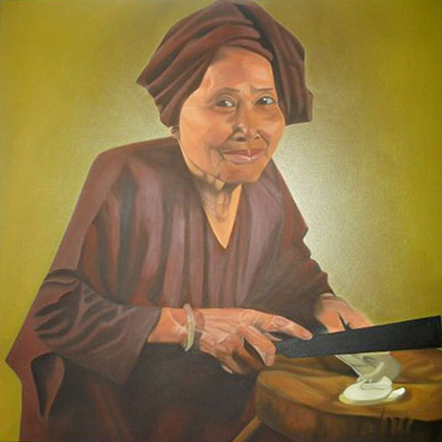 Woman slicing